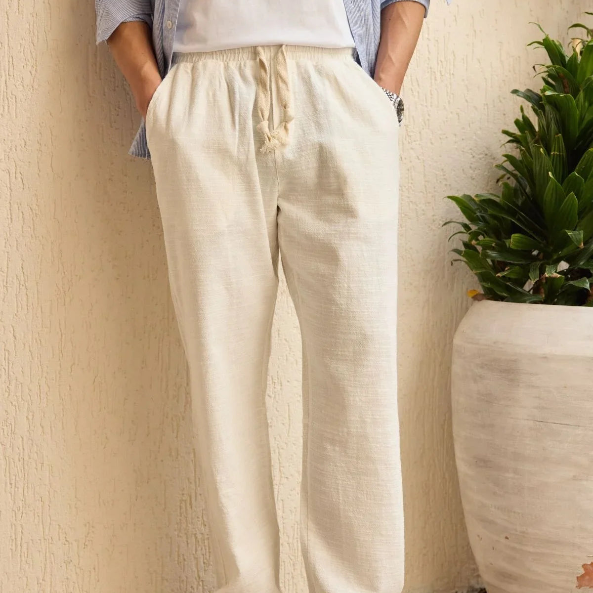 Abay Erkek Keten İpli Baggy Pantolon - Livio Ferri