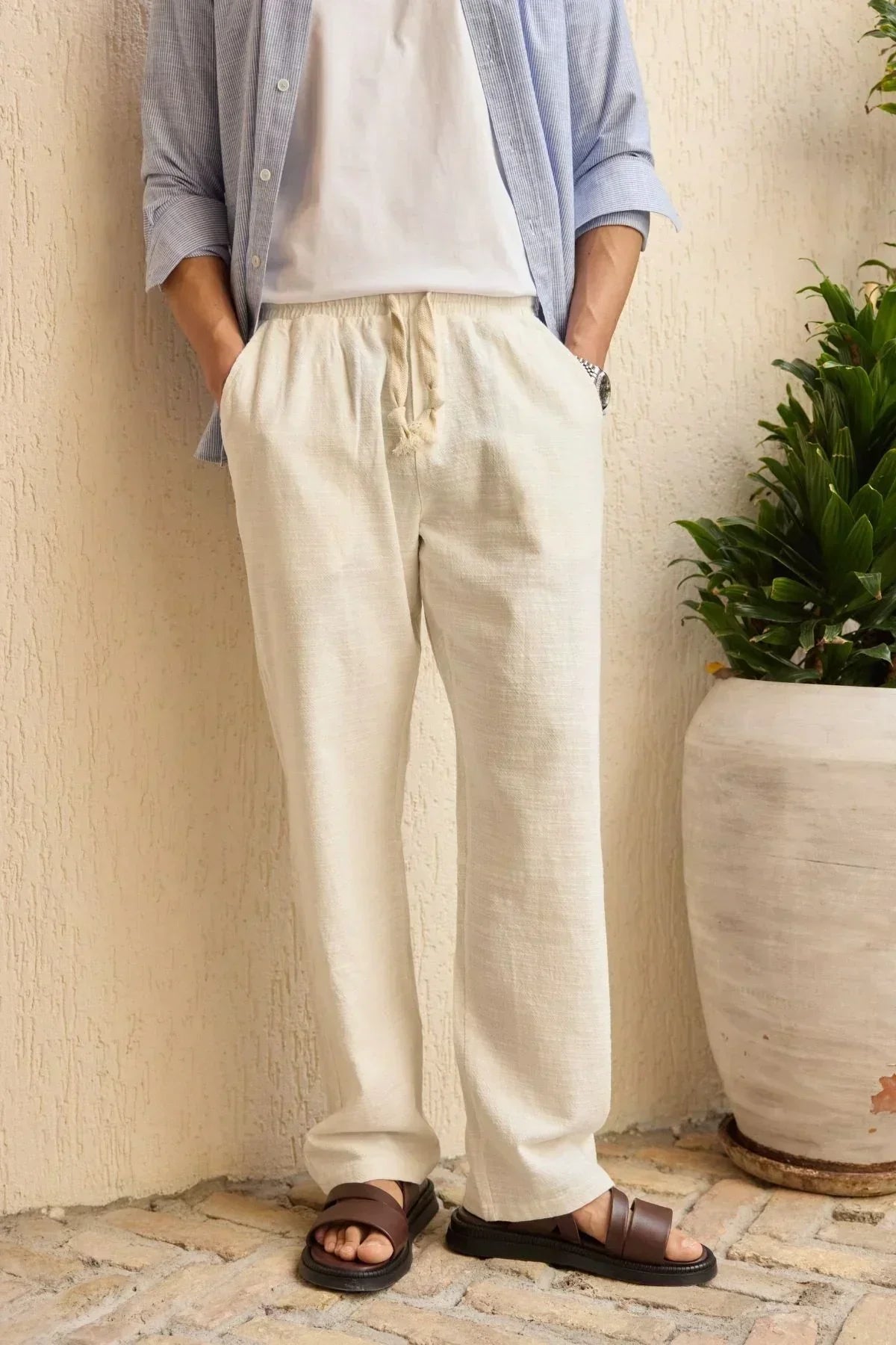 Abay Erkek Keten İpli Baggy Pantolon - Livio Ferri