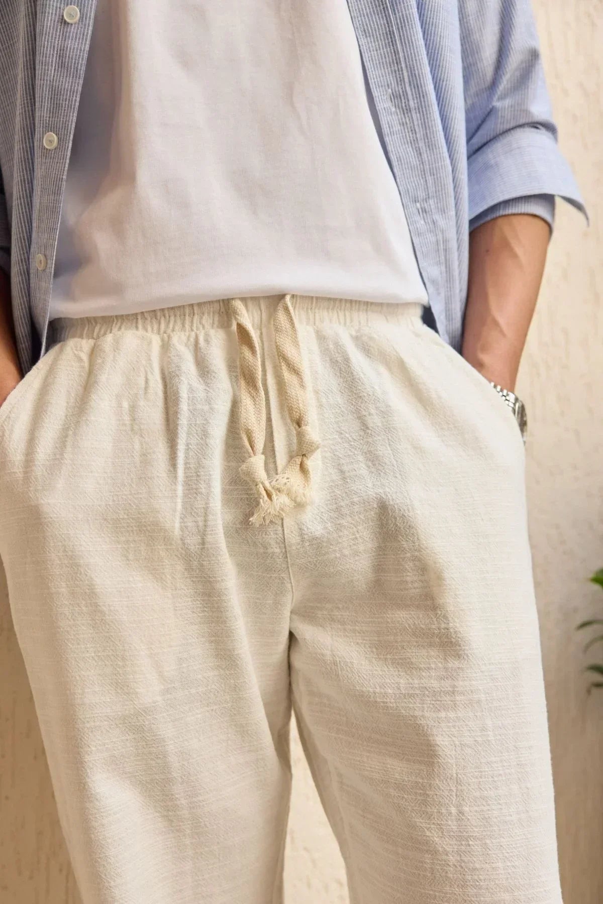 Abay Erkek Keten İpli Baggy Pantolon - Livio Ferri