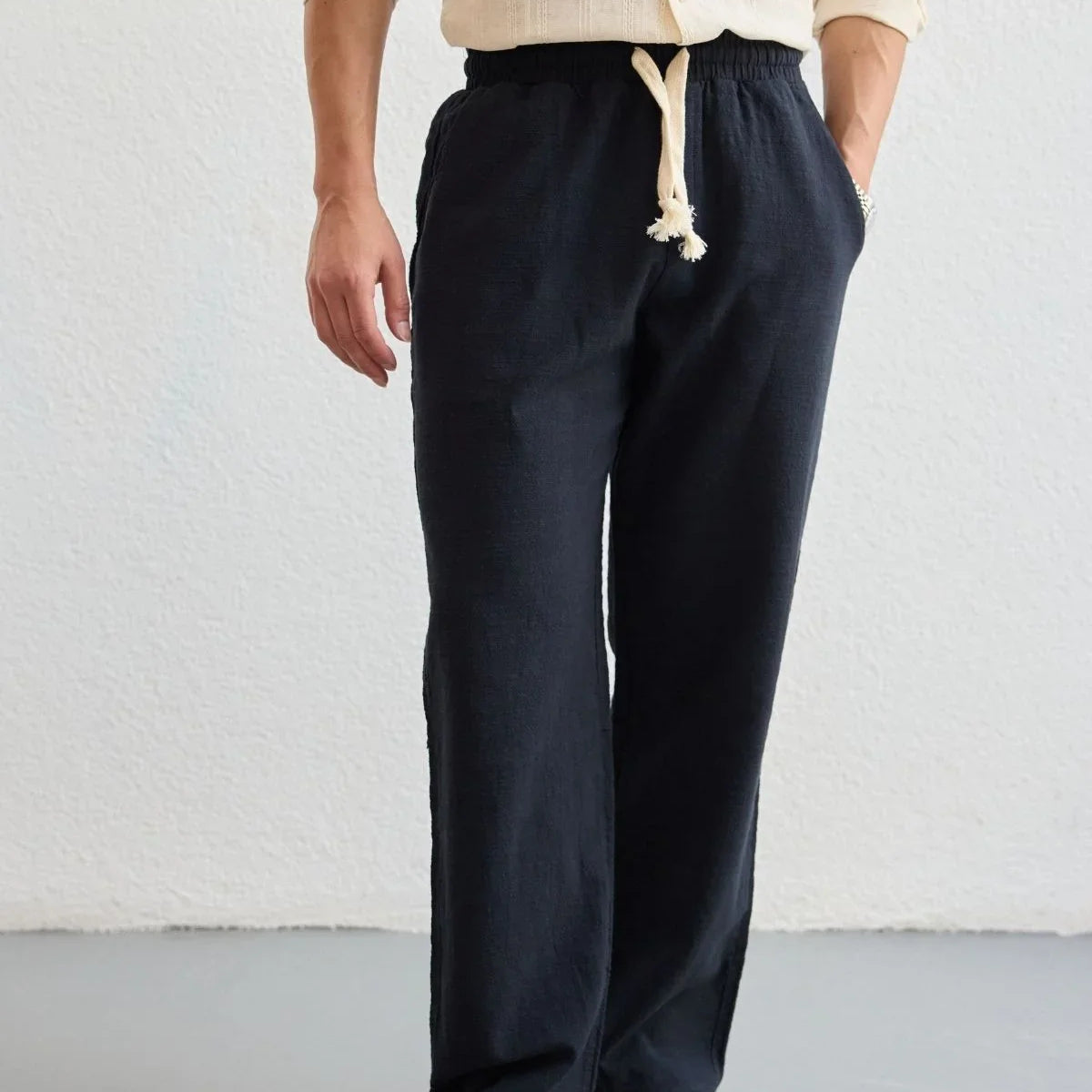 Abay Erkek Keten İpli Baggy Pantolon - Livio Ferri