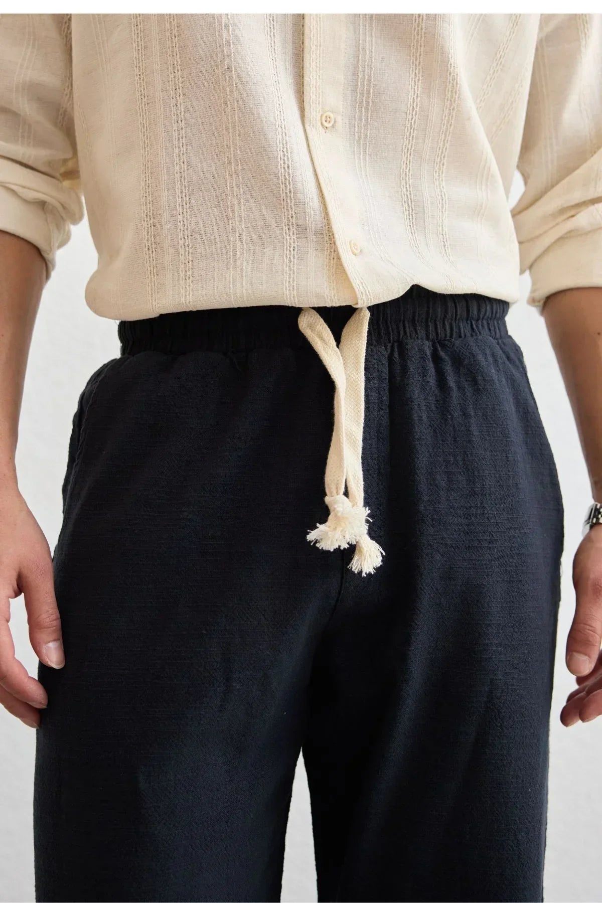 Abay Erkek Keten İpli Baggy Pantolon - Livio Ferri