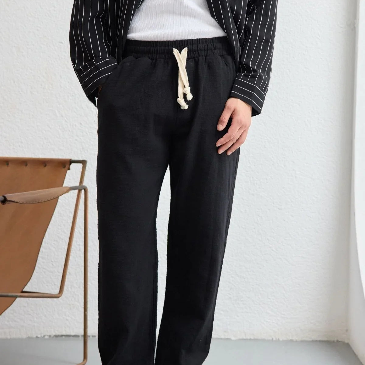 Abay Erkek Keten İpli Baggy Pantolon - Livio Ferri