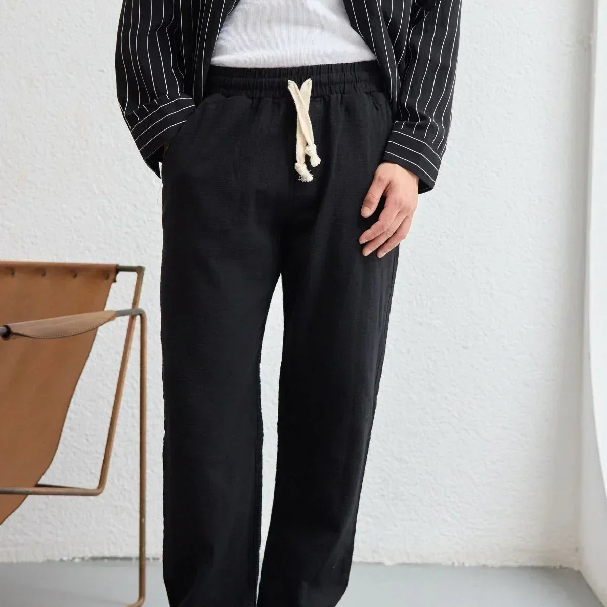 Abay Erkek Keten İpli Baggy Pantolon - Livio Ferri