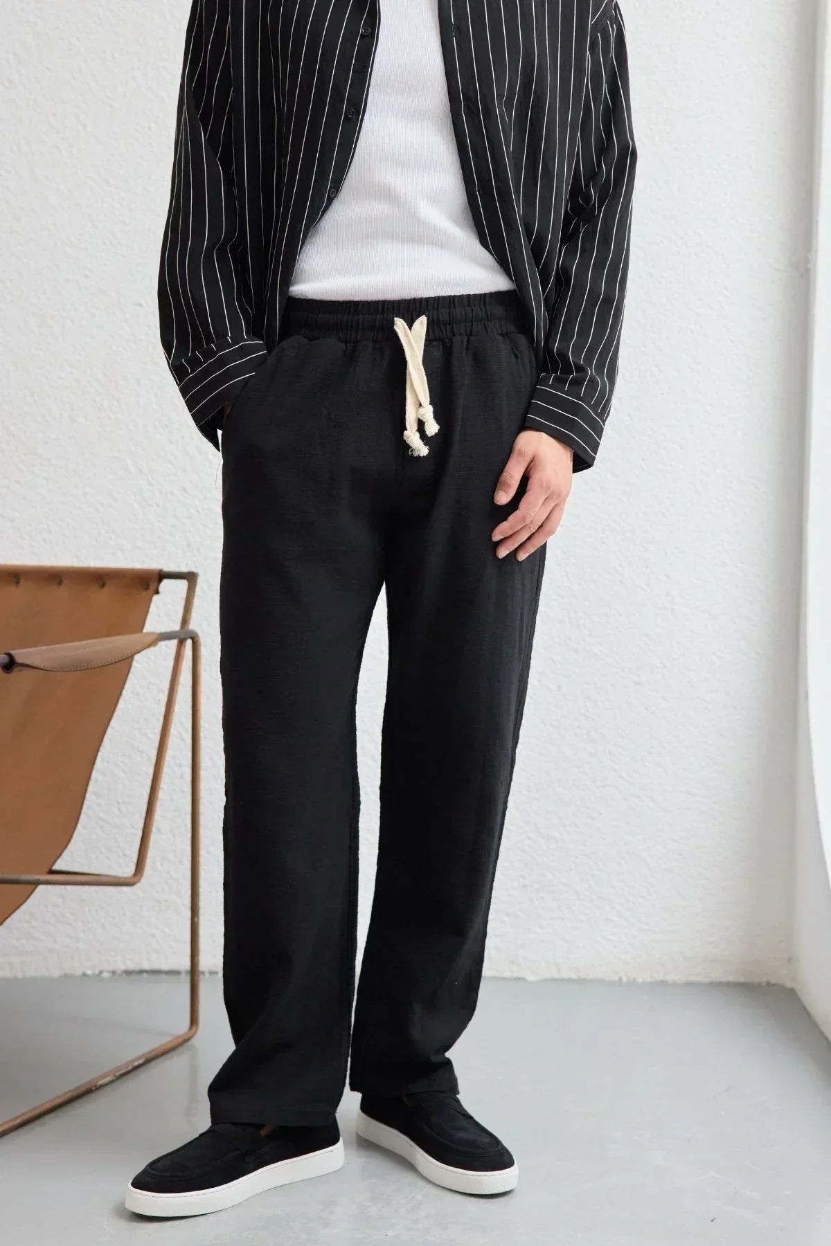 Abay Erkek Keten İpli Baggy Pantolon - Livio Ferri