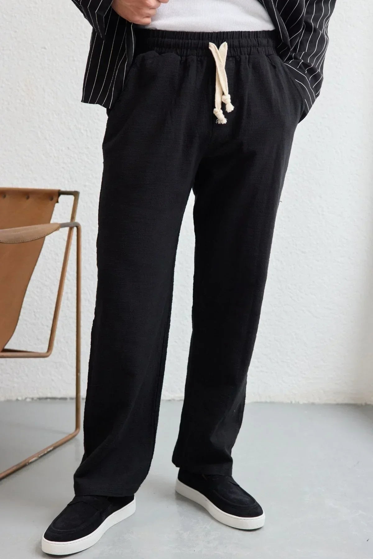 Abay Erkek Keten İpli Baggy Pantolon - Livio Ferri