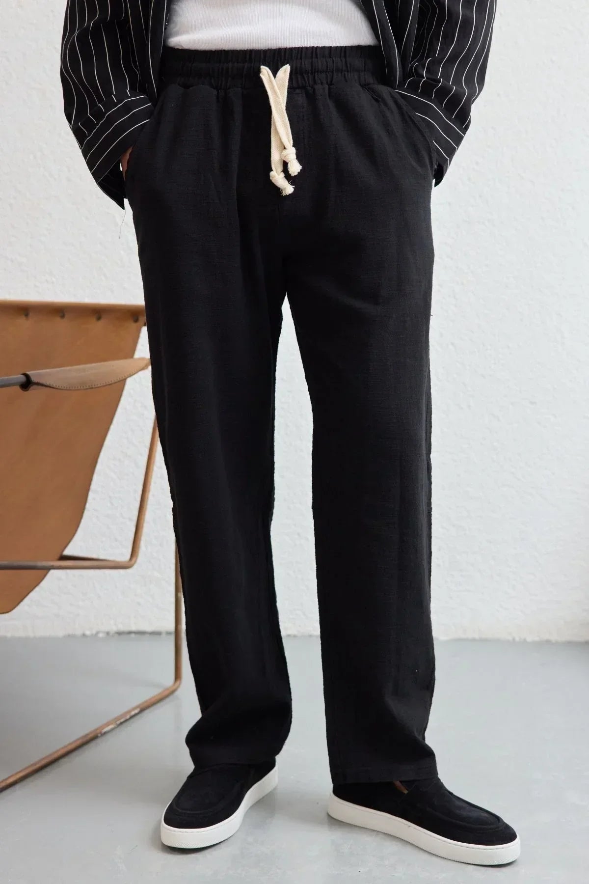 Abay Erkek Keten İpli Baggy Pantolon - Livio Ferri