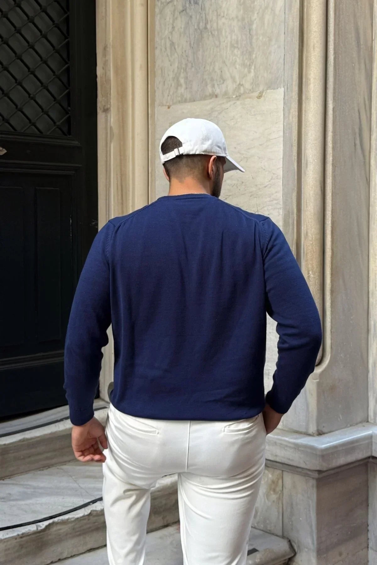 Acton Erkek %100 Organik Pamuk Bisiklet Yaka Triko Kazak - Livio Ferri