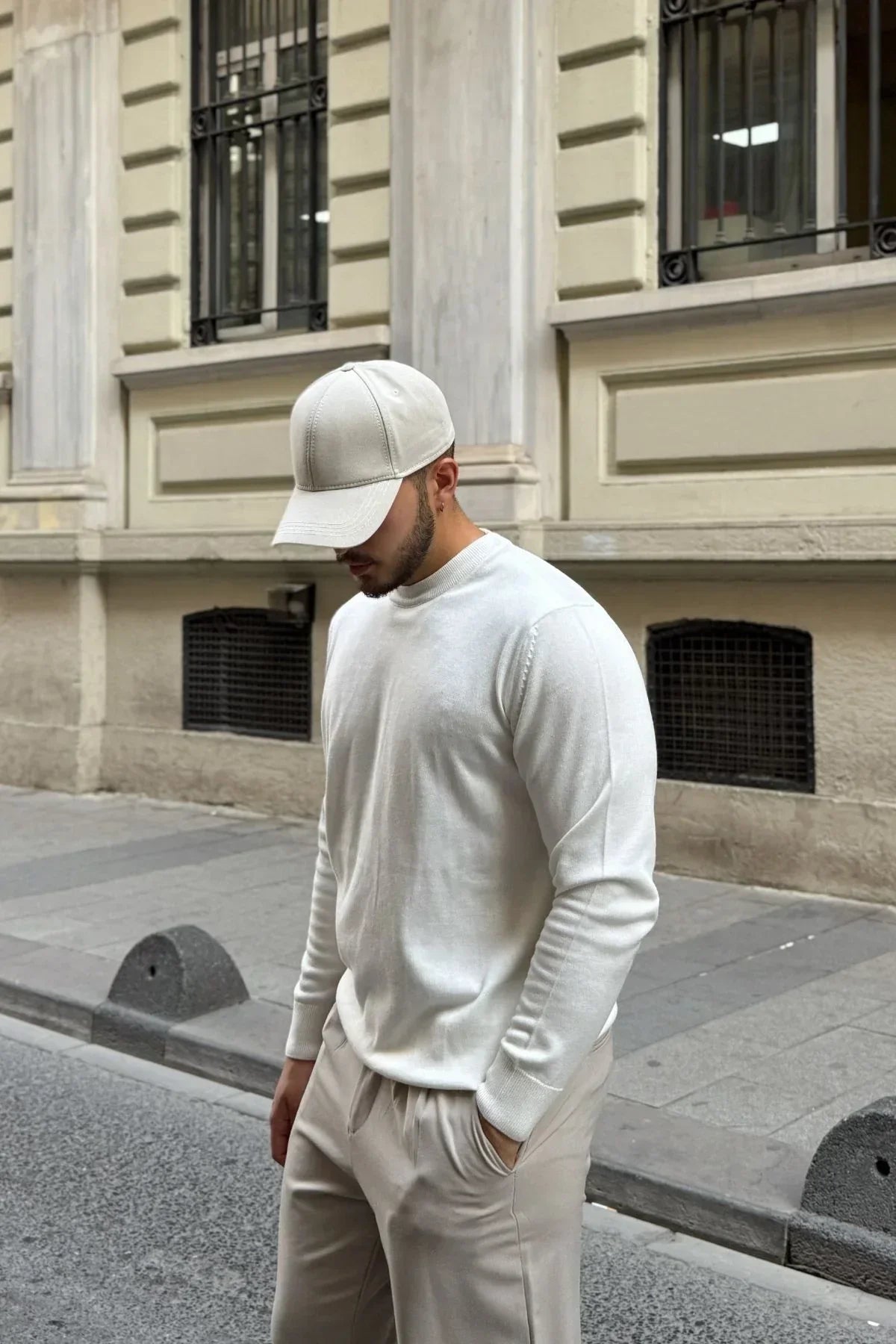 Acton Erkek %100 Organik Pamuk Bisiklet Yaka Triko Kazak - Livio Ferri