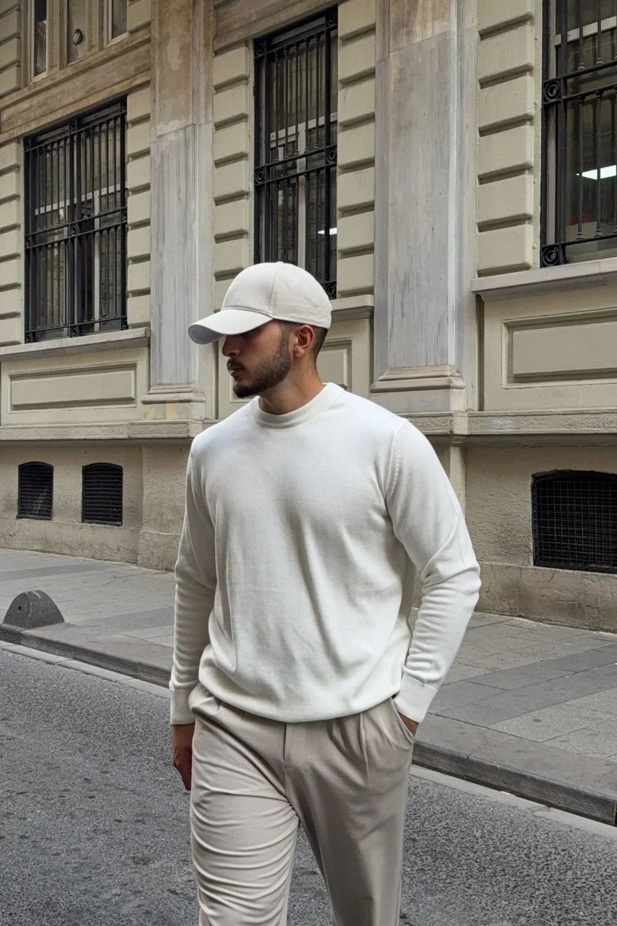 Acton Erkek %100 Organik Pamuk Bisiklet Yaka Triko Kazak - Livio Ferri