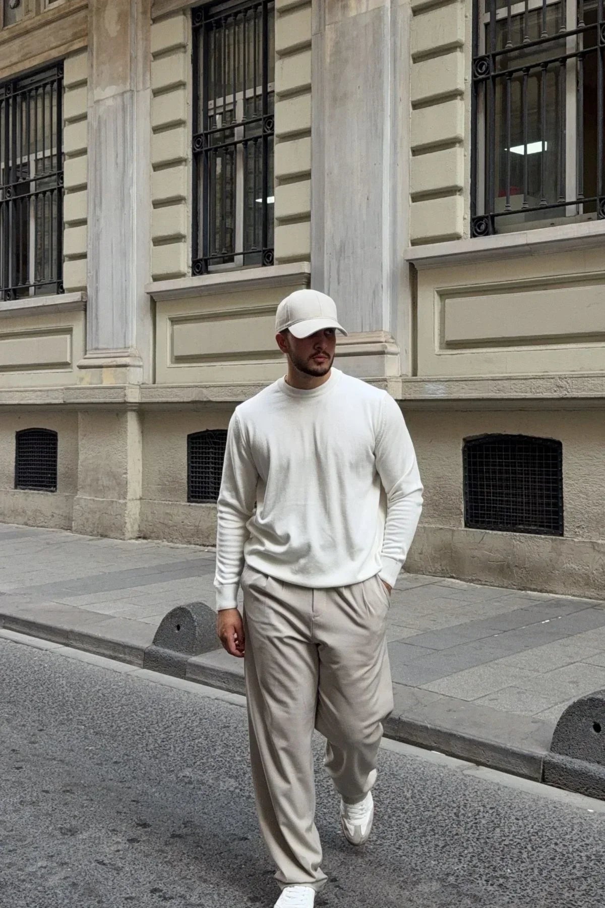 Acton Erkek %100 Organik Pamuk Bisiklet Yaka Triko Kazak - Livio Ferri