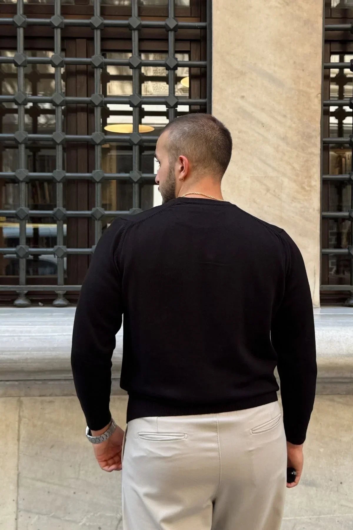 Acton Erkek %100 Organik Pamuk Bisiklet Yaka Triko Kazak - Livio Ferri