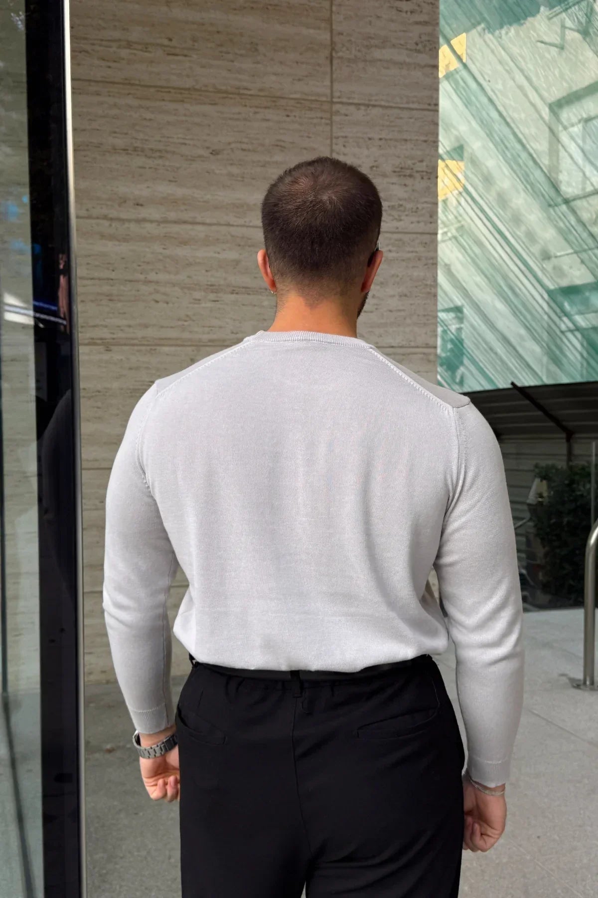 Acton Erkek %100 Organik Pamuk Bisiklet Yaka Triko Kazak - Livio Ferri