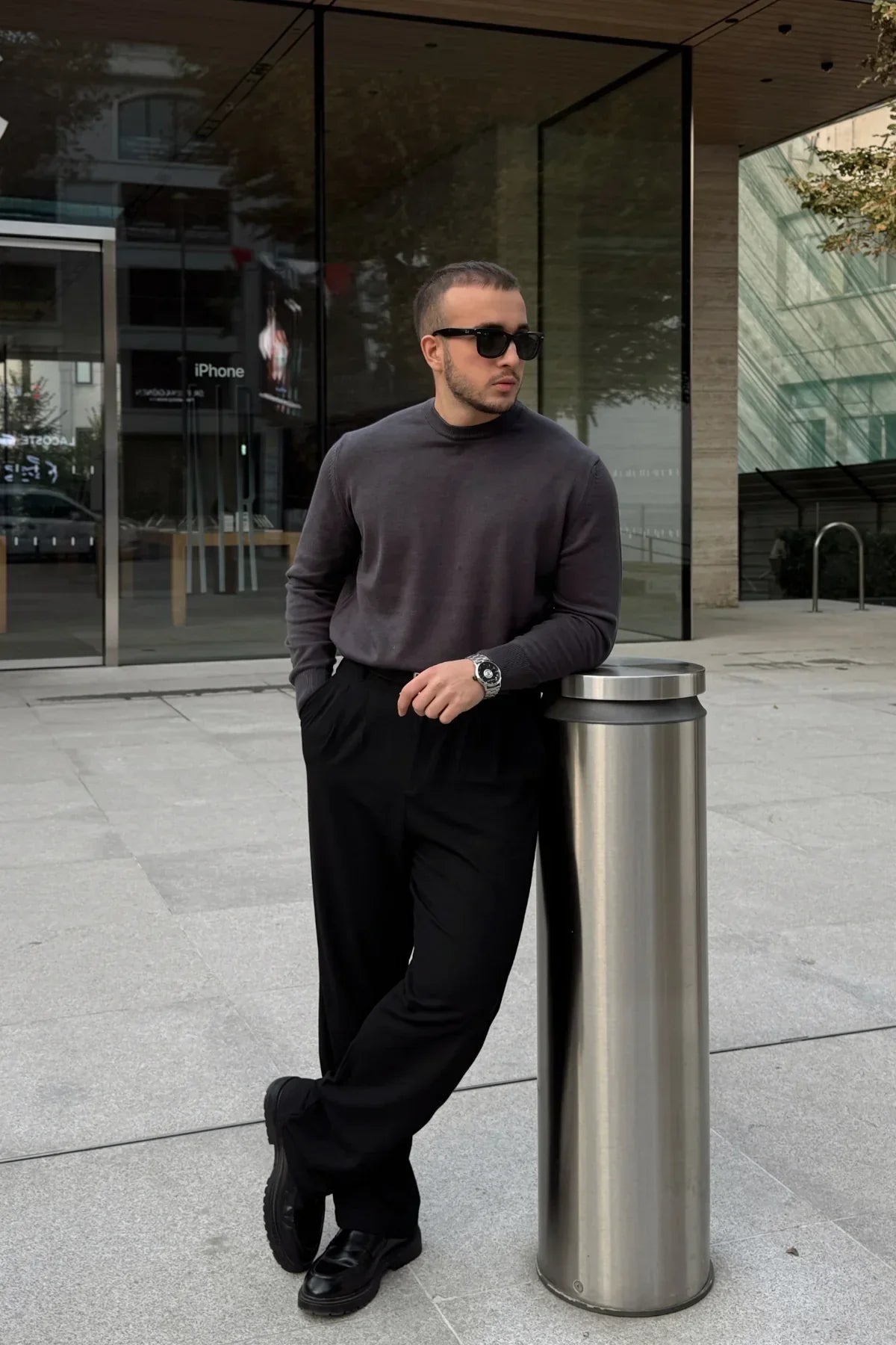 Acton Erkek %100 Organik Pamuk Bisiklet Yaka Triko Kazak - Livio Ferri