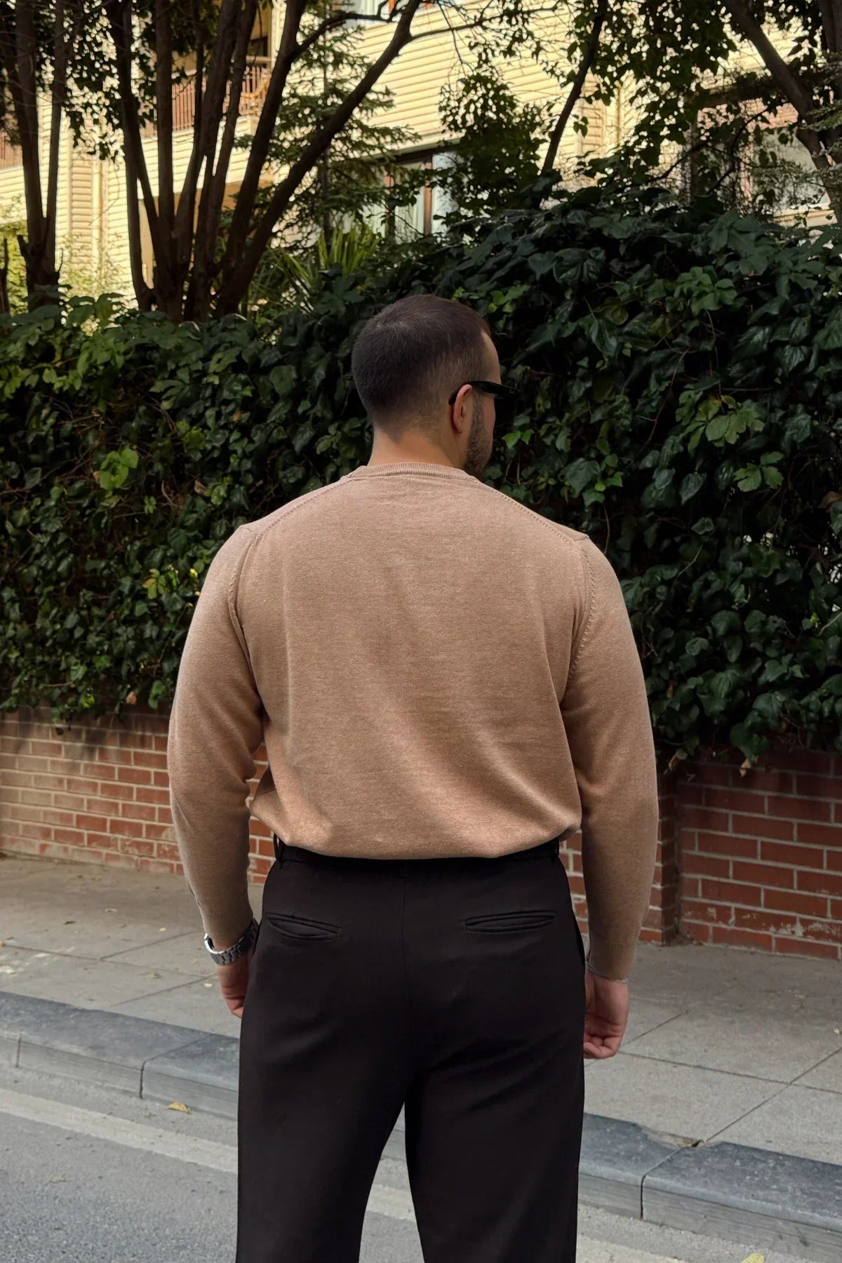 Acton Erkek %100 Organik Pamuk Bisiklet Yaka Triko Kazak - Livio Ferri