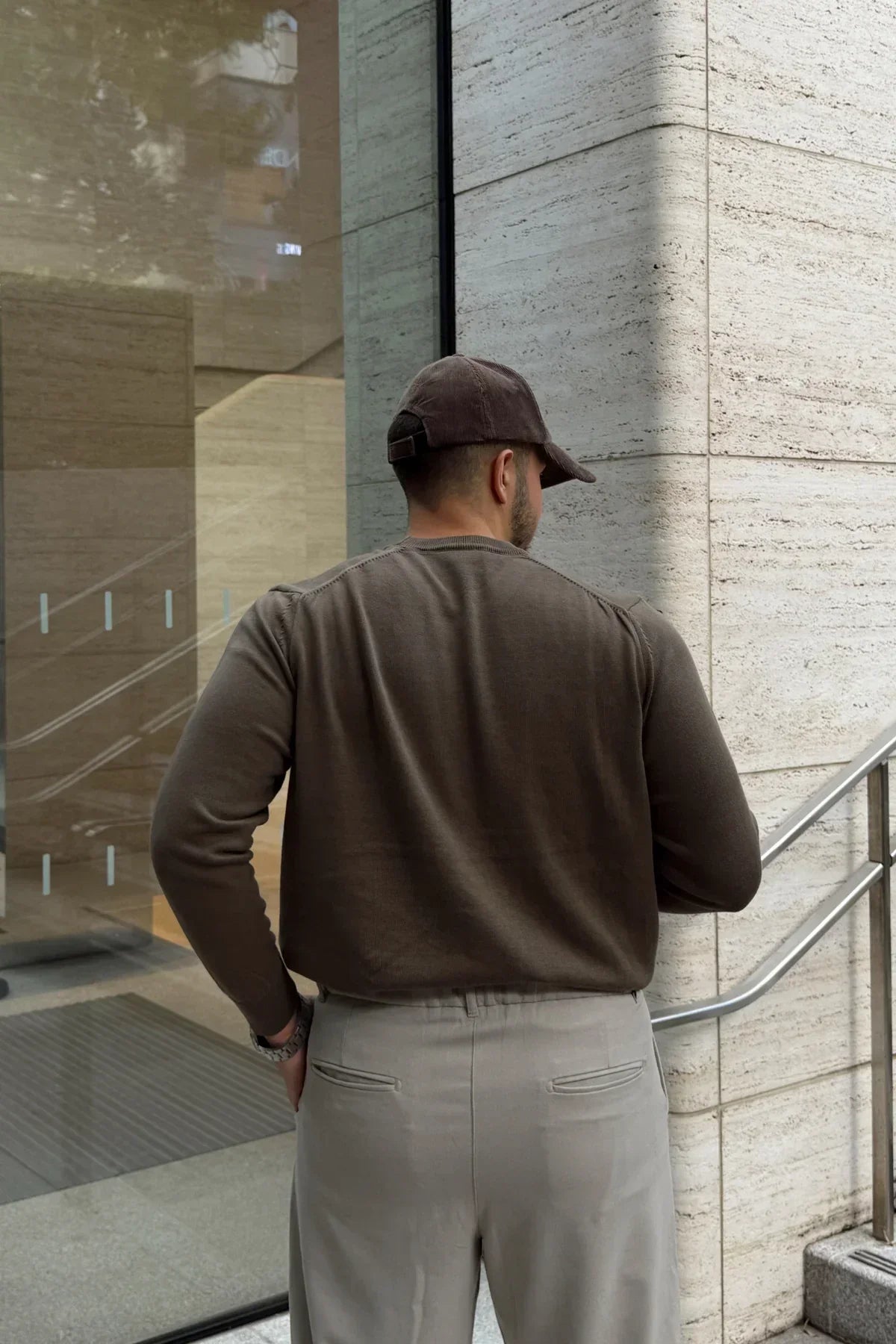 Acton Erkek %100 Organik Pamuk Bisiklet Yaka Triko Kazak - Livio Ferri