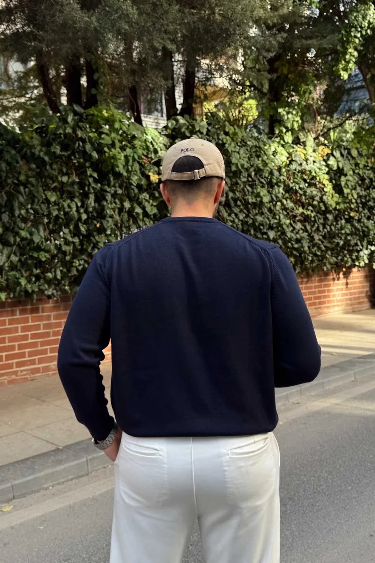 Acton Erkek %100 Organik Pamuk Bisiklet Yaka Triko Kazak - Livio Ferri