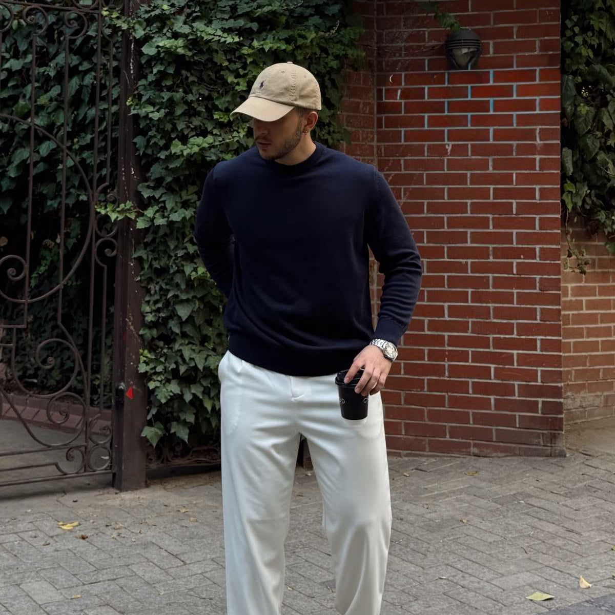 Acton Erkek %100 Organik Pamuk Bisiklet Yaka Triko Kazak