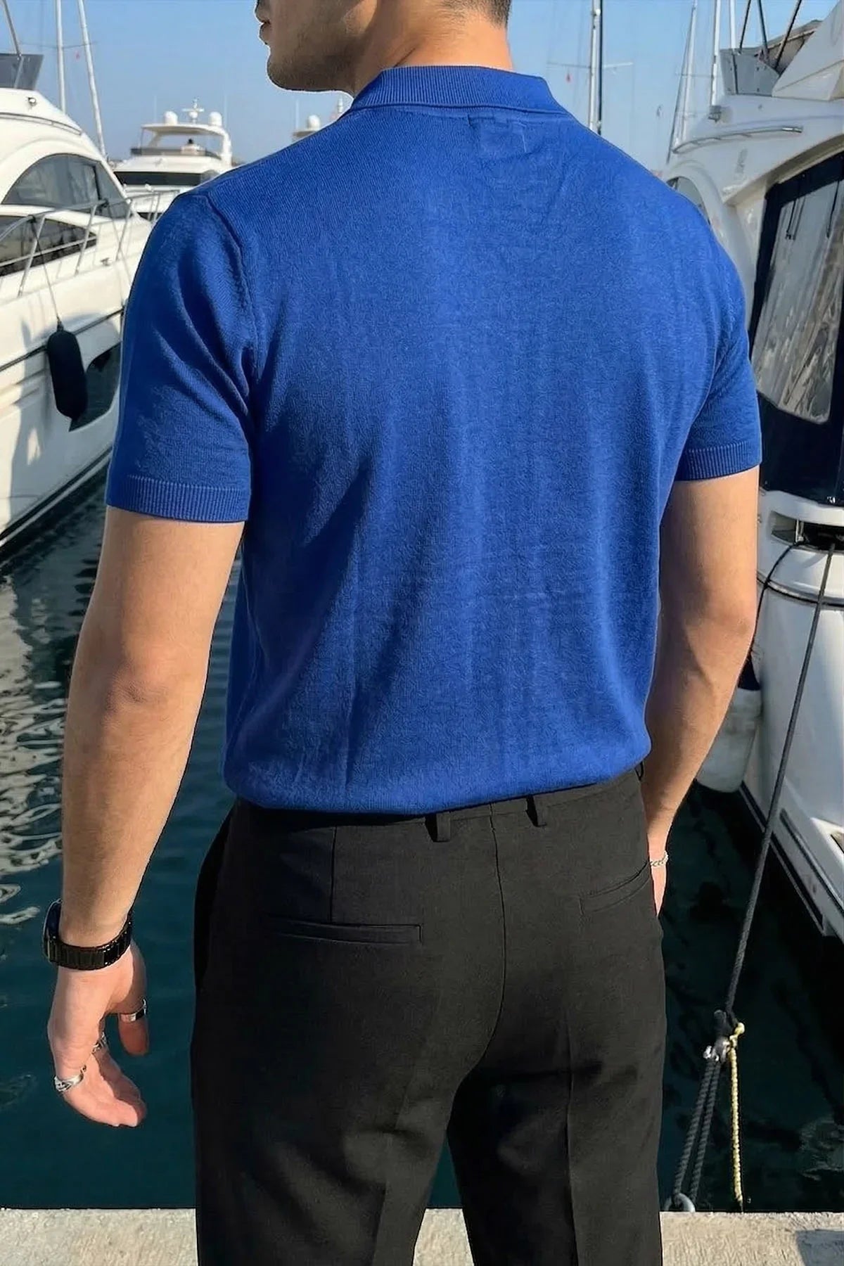 Allen Premium Fermuarlı Polo Yaka Erkek Triko Tişört - Livio Ferri