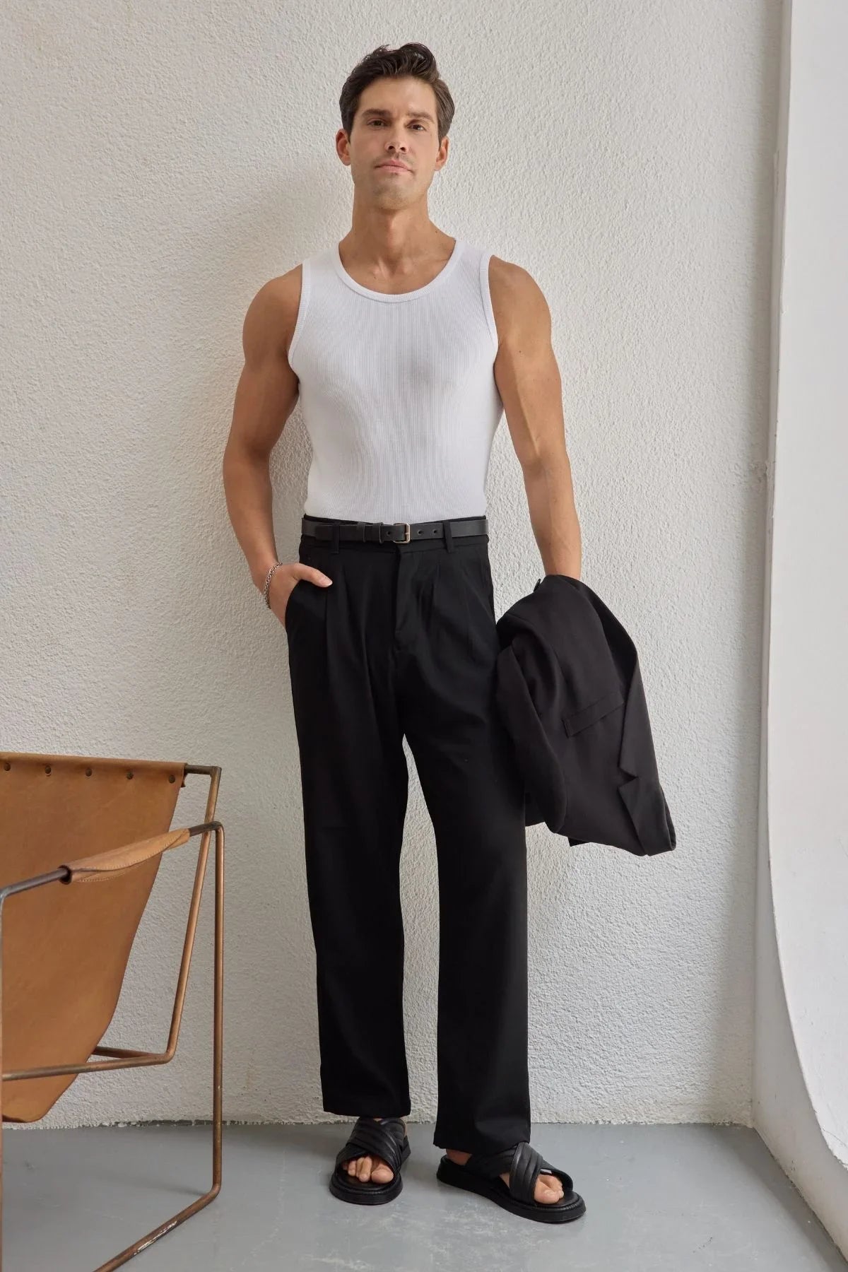 Apka Erkek Halter Yaka Likralı Pamuk Atlet - Livio Ferri