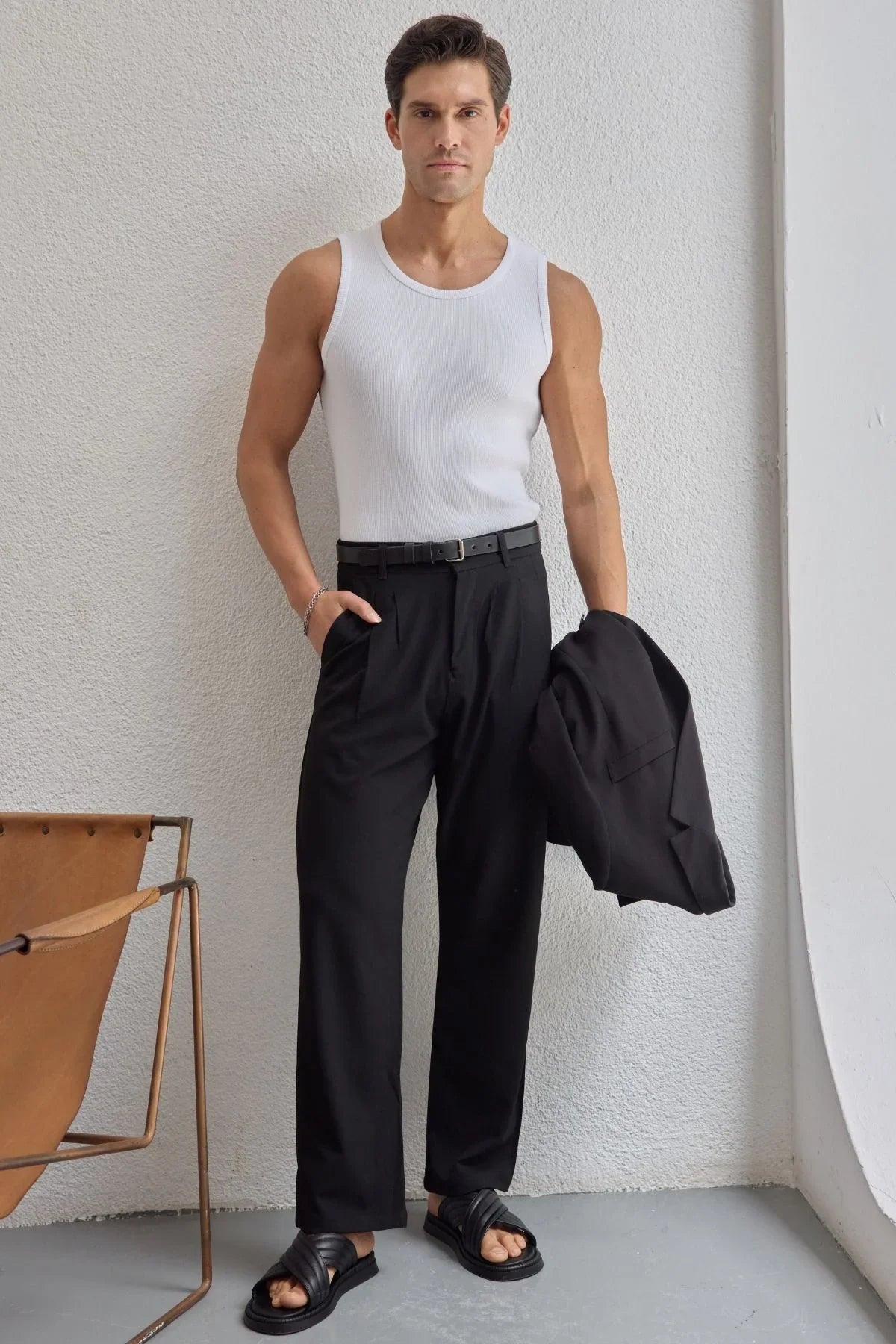 Apka Erkek Halter Yaka Likralı Pamuk Atlet - Livio Ferri