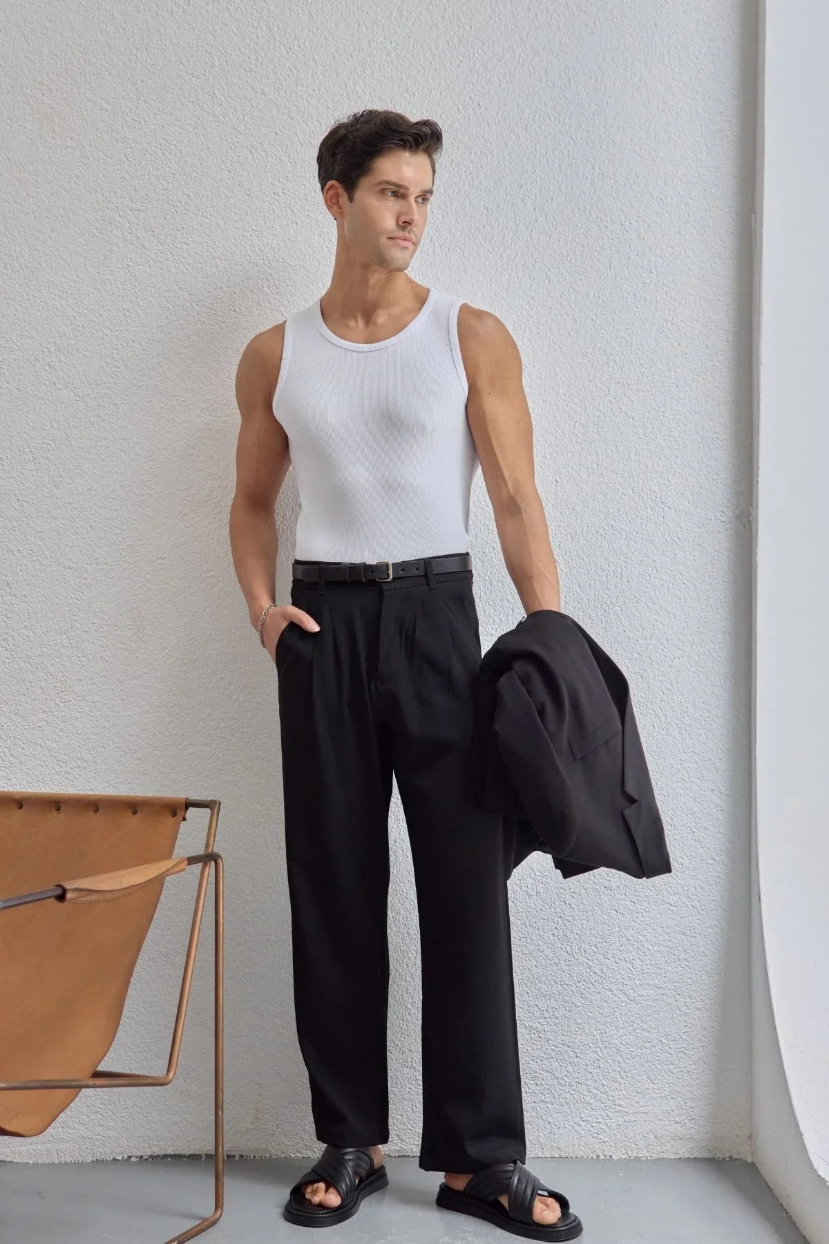 Apka Erkek Halter Yaka Likralı Pamuk Atlet - Livio Ferri