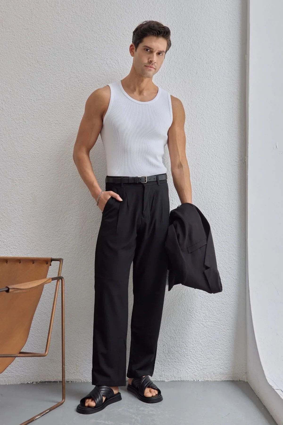 Apka Erkek Halter Yaka Likralı Pamuk Atlet - Livio Ferri