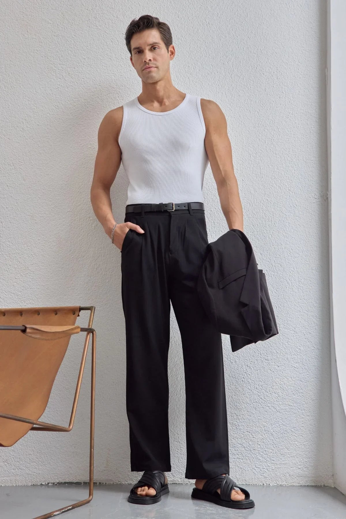 Apka Erkek Halter Yaka Likralı Pamuk Atlet - Livio Ferri