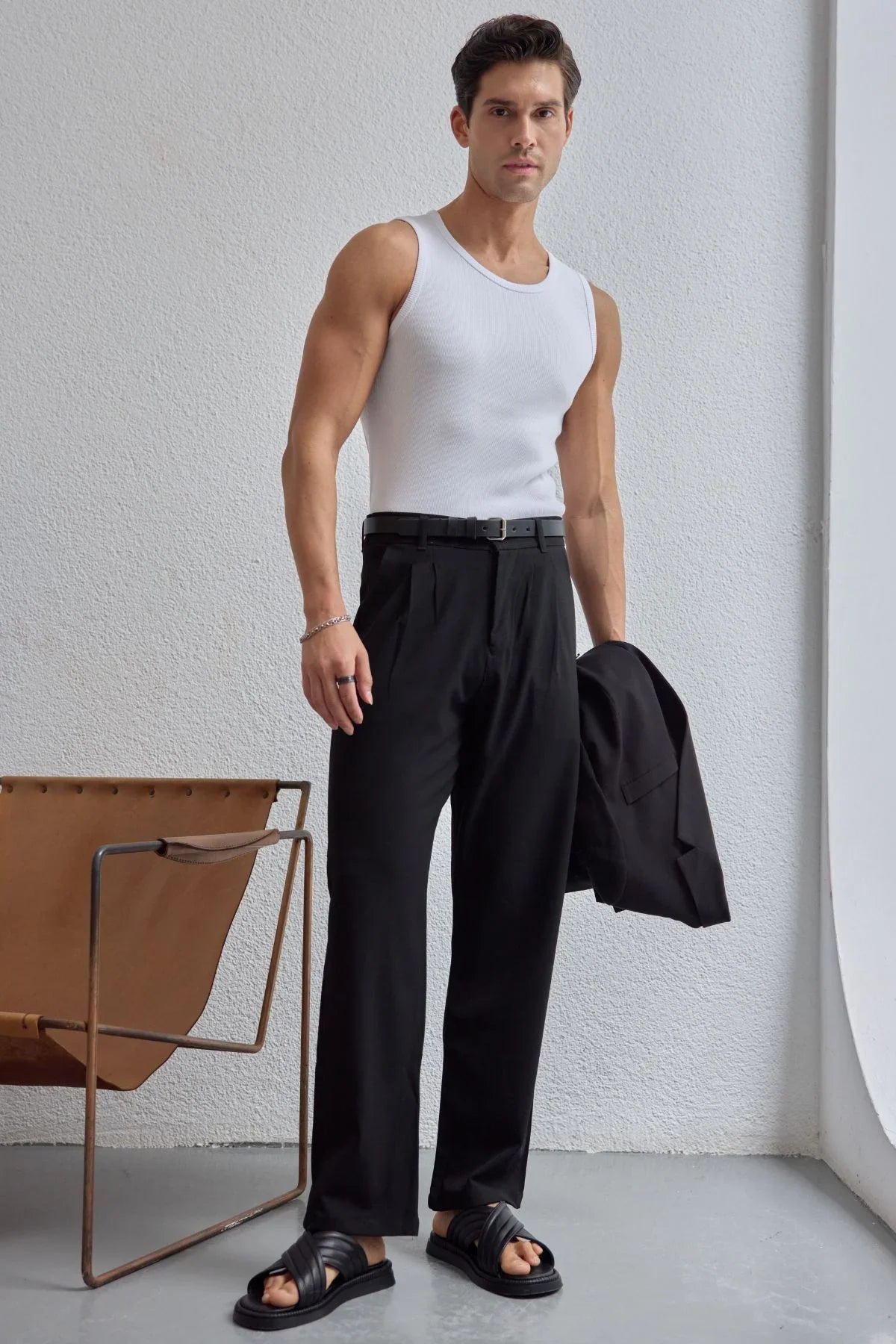 Apka Erkek Halter Yaka Likralı Pamuk Atlet - Livio Ferri