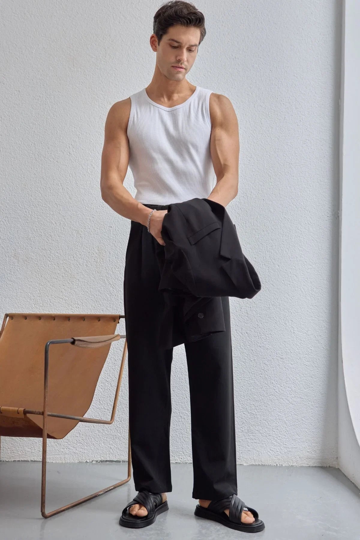 Apka Erkek Halter Yaka Likralı Pamuk Atlet - Livio Ferri