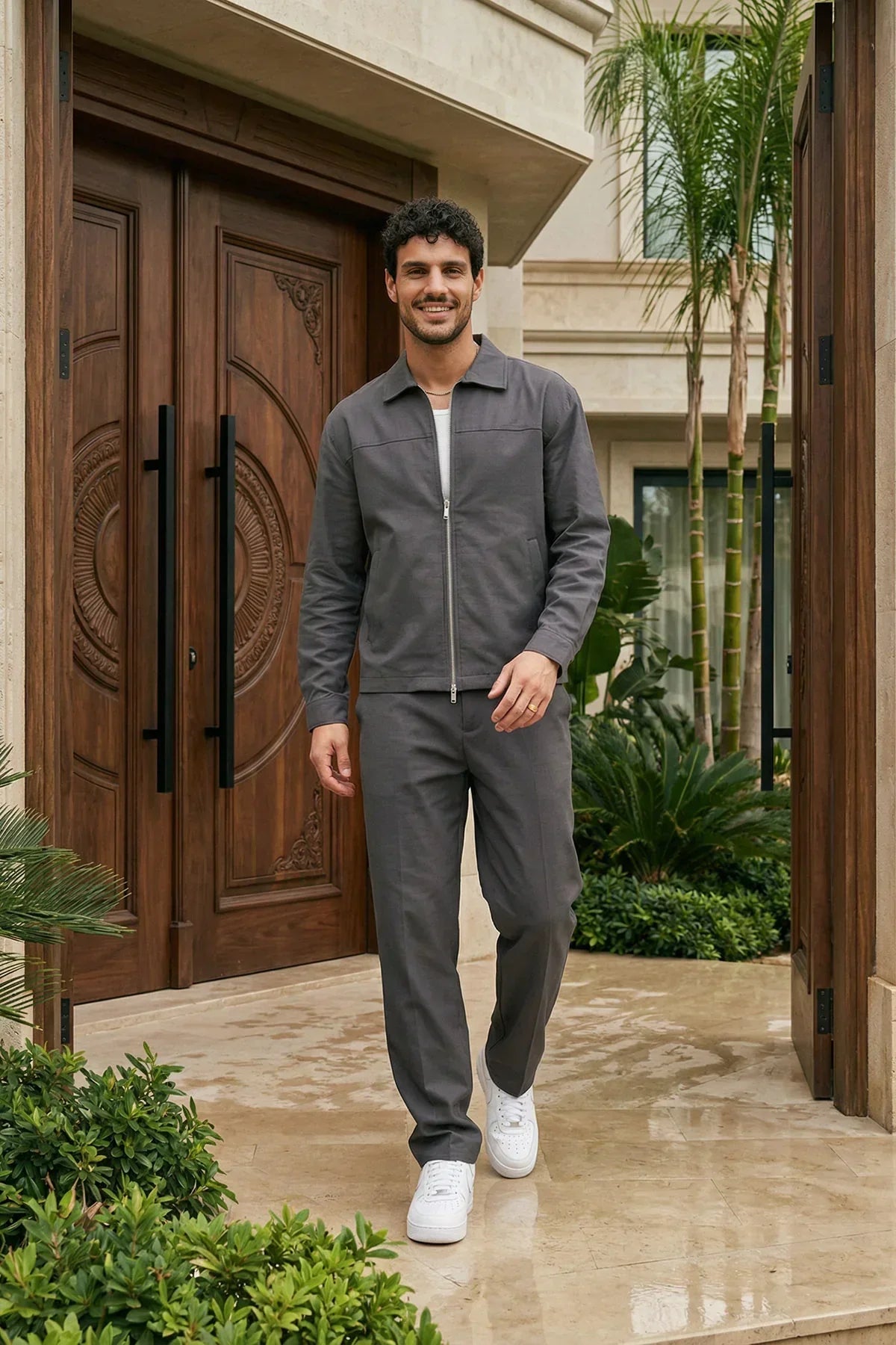 Artigas Premium Fermuarlı Düz Basic Ceket Pantolon Erkek Takım Relax Kalıp - Livio Ferri