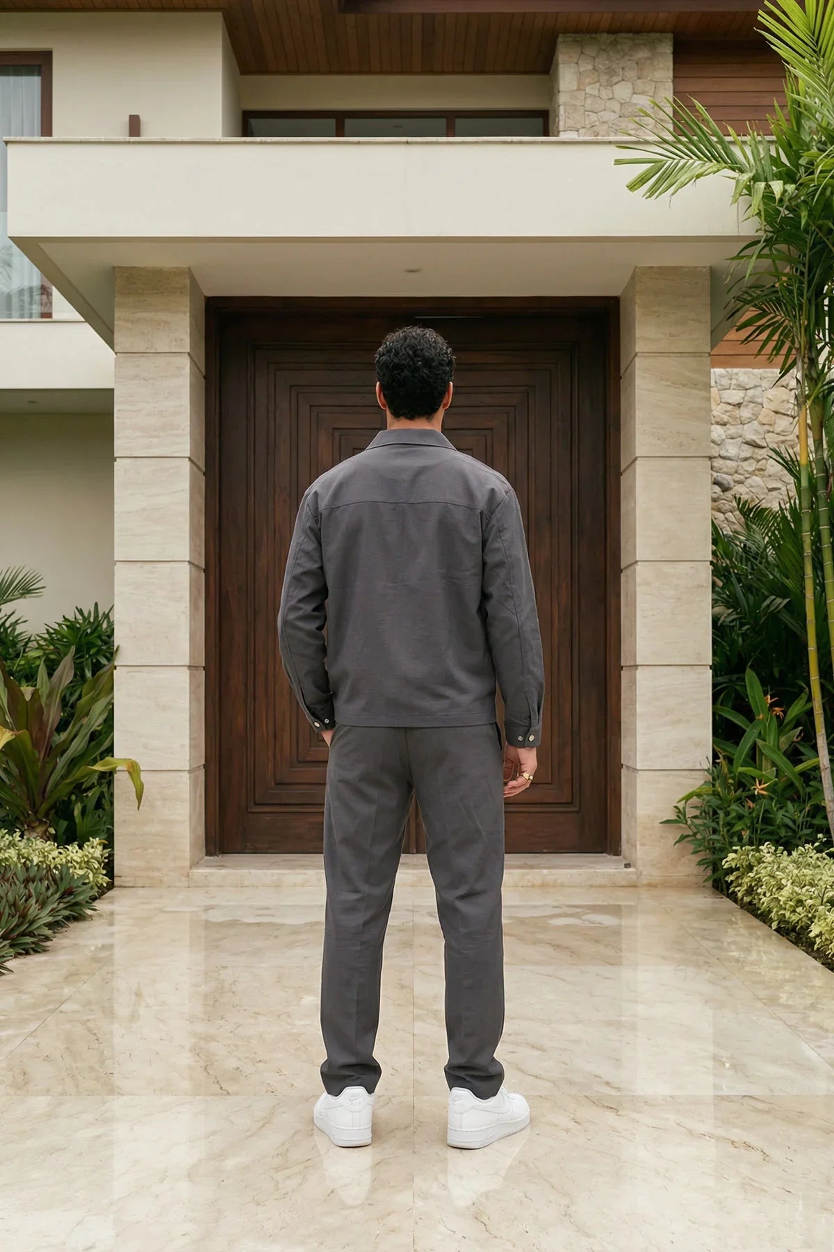 Artigas Premium Fermuarlı Düz Basic Ceket Pantolon Erkek Takım Relax Kalıp - Livio Ferri