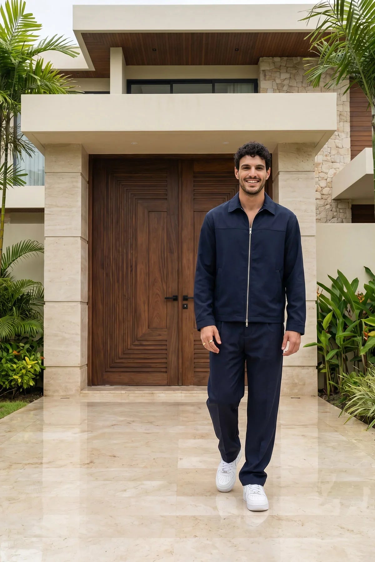 Artigas Premium Fermuarlı Düz Basic Ceket Pantolon Erkek Takım Relax Kalıp - Livio Ferri
