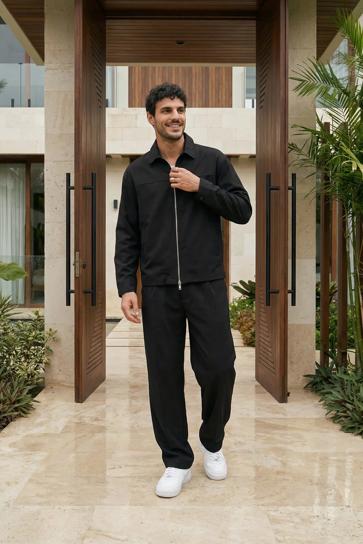 Artigas Premium Fermuarlı Düz Basic Ceket Pantolon Erkek Takım Relax Kalıp - Livio Ferri