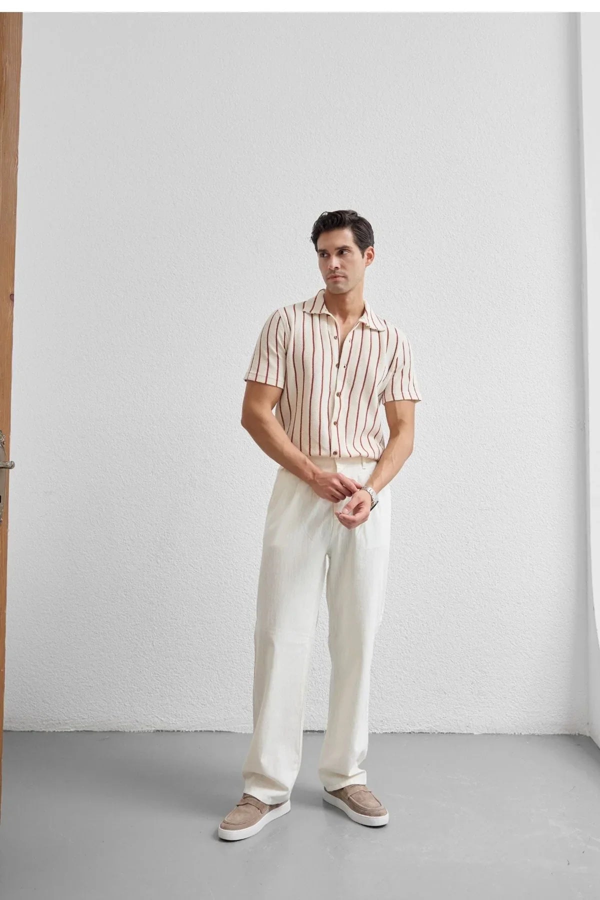 Boso Erkek Çift Pileli Keten Baggy Pantolon - Livio Ferri