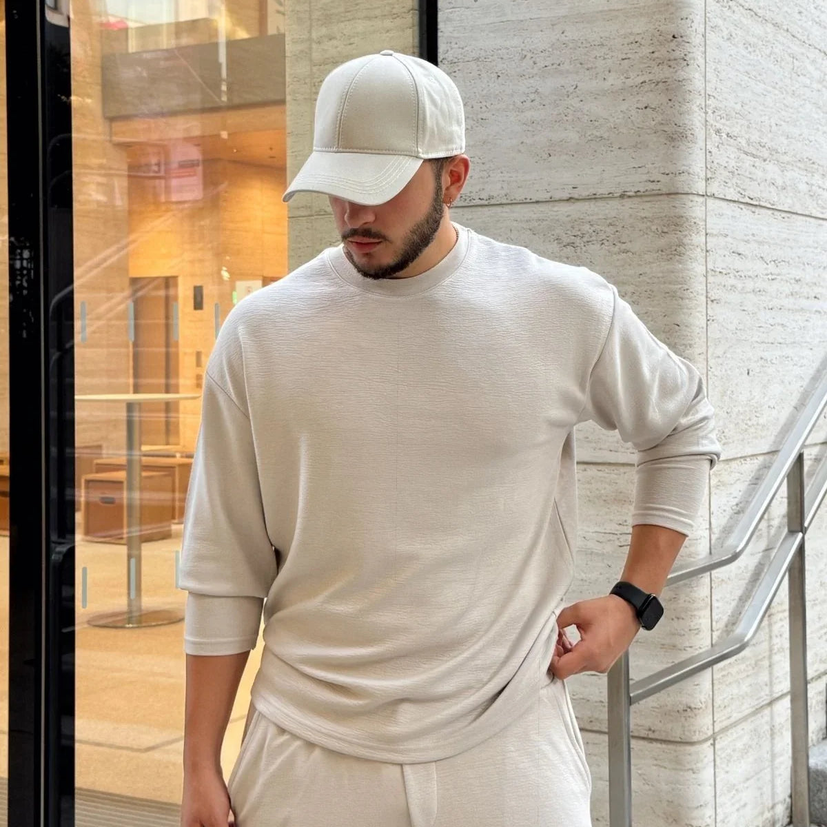 Arnik Oversize Erkek Dökümlü Soft Touch Uzun Kollu Sweatshirt Tişört