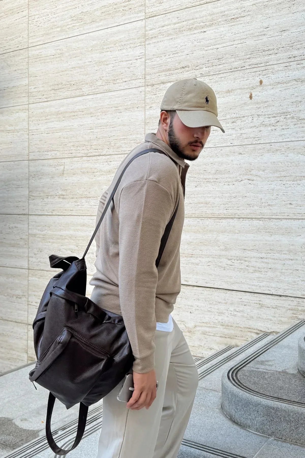 Cali Erkek Regular Fit Polo Yaka Uzun Kollu Sweatshirt Tişört - Livio Ferri