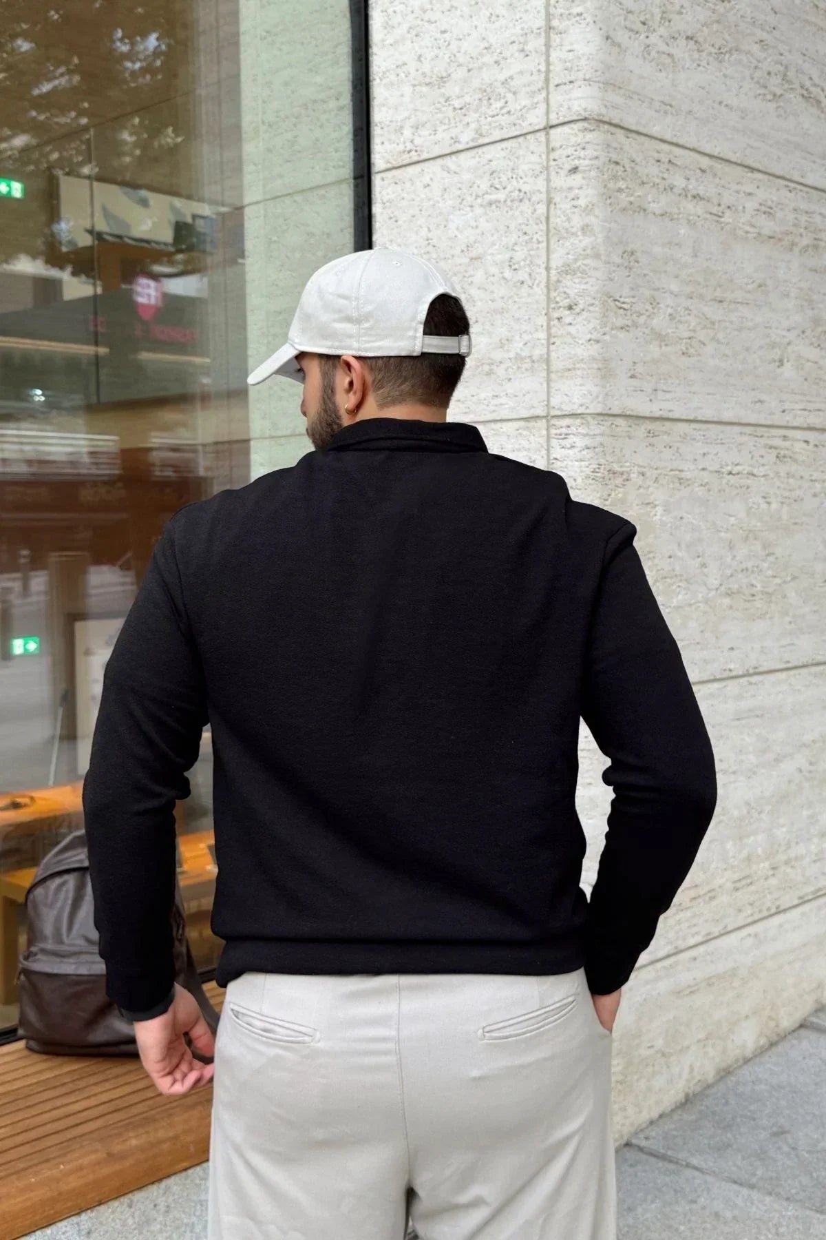 Cali Erkek Regular Fit Polo Yaka Uzun Kollu Sweatshirt Tişört - Livio Ferri