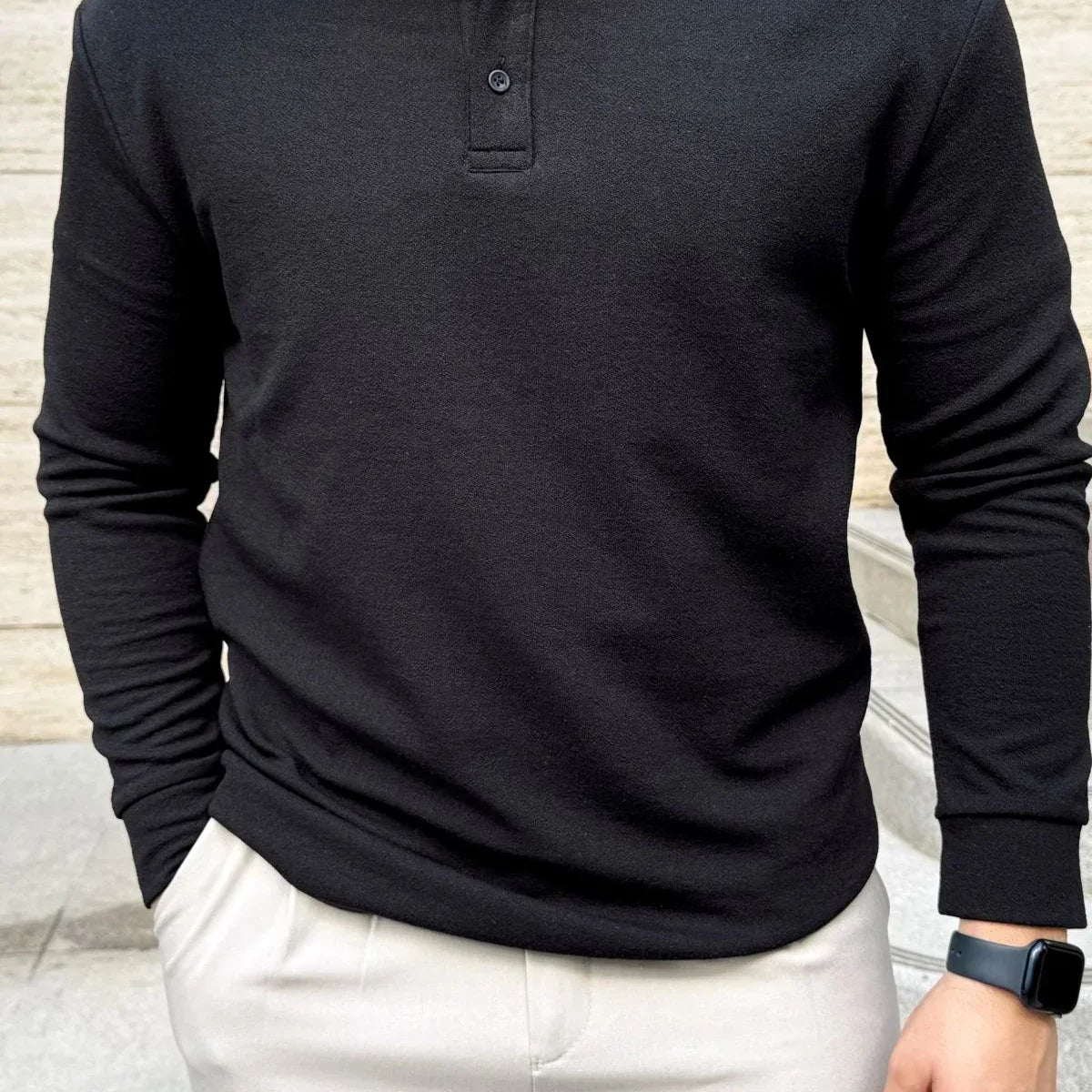 Cali Erkek Regular Fit Polo Yaka Uzun Kollu Sweatshirt Tişört - Livio Ferri