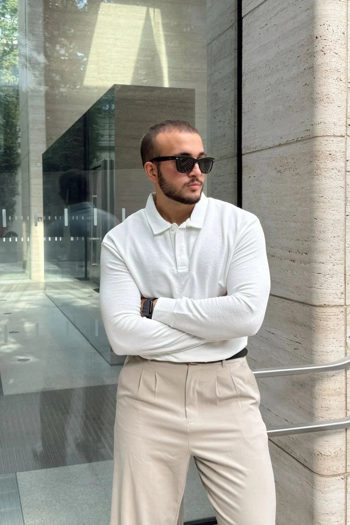 Cali Erkek Regular Fit Polo Yaka Uzun Kollu Sweatshirt Tişört - Livio Ferri