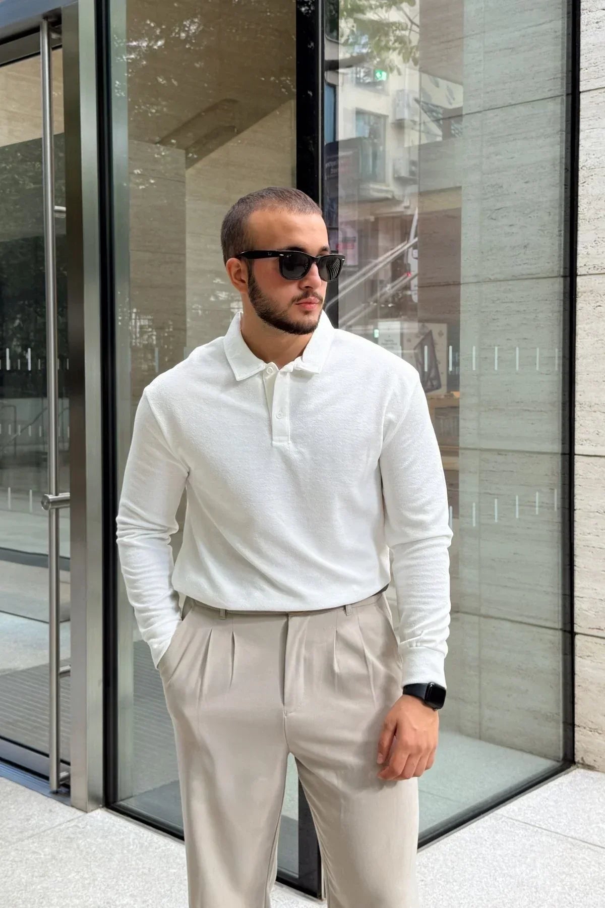 Cali Erkek Regular Fit Polo Yaka Uzun Kollu Sweatshirt Tişört - Livio Ferri