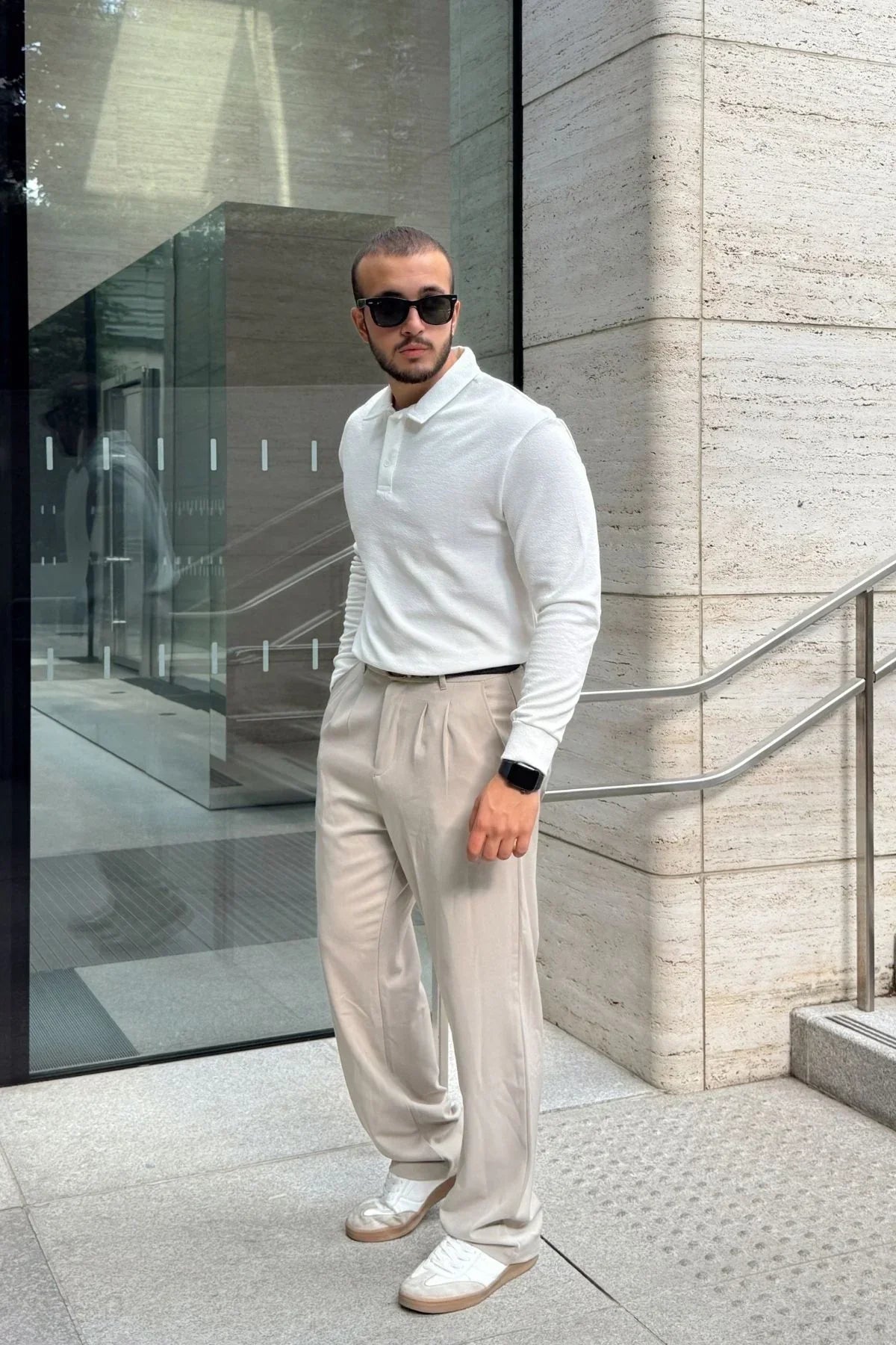 Cali Erkek Regular Fit Polo Yaka Uzun Kollu Sweatshirt Tişört - Livio Ferri
