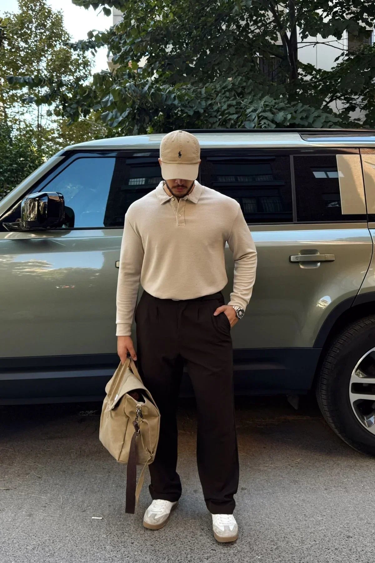 Cali Erkek Regular Fit Polo Yaka Uzun Kollu Sweatshirt Tişört - Livio Ferri