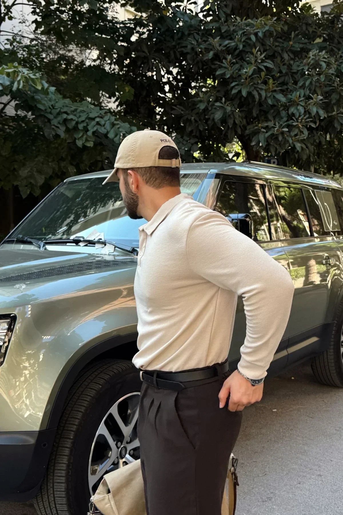 Cali Erkek Regular Fit Polo Yaka Uzun Kollu Sweatshirt Tişört - Livio Ferri
