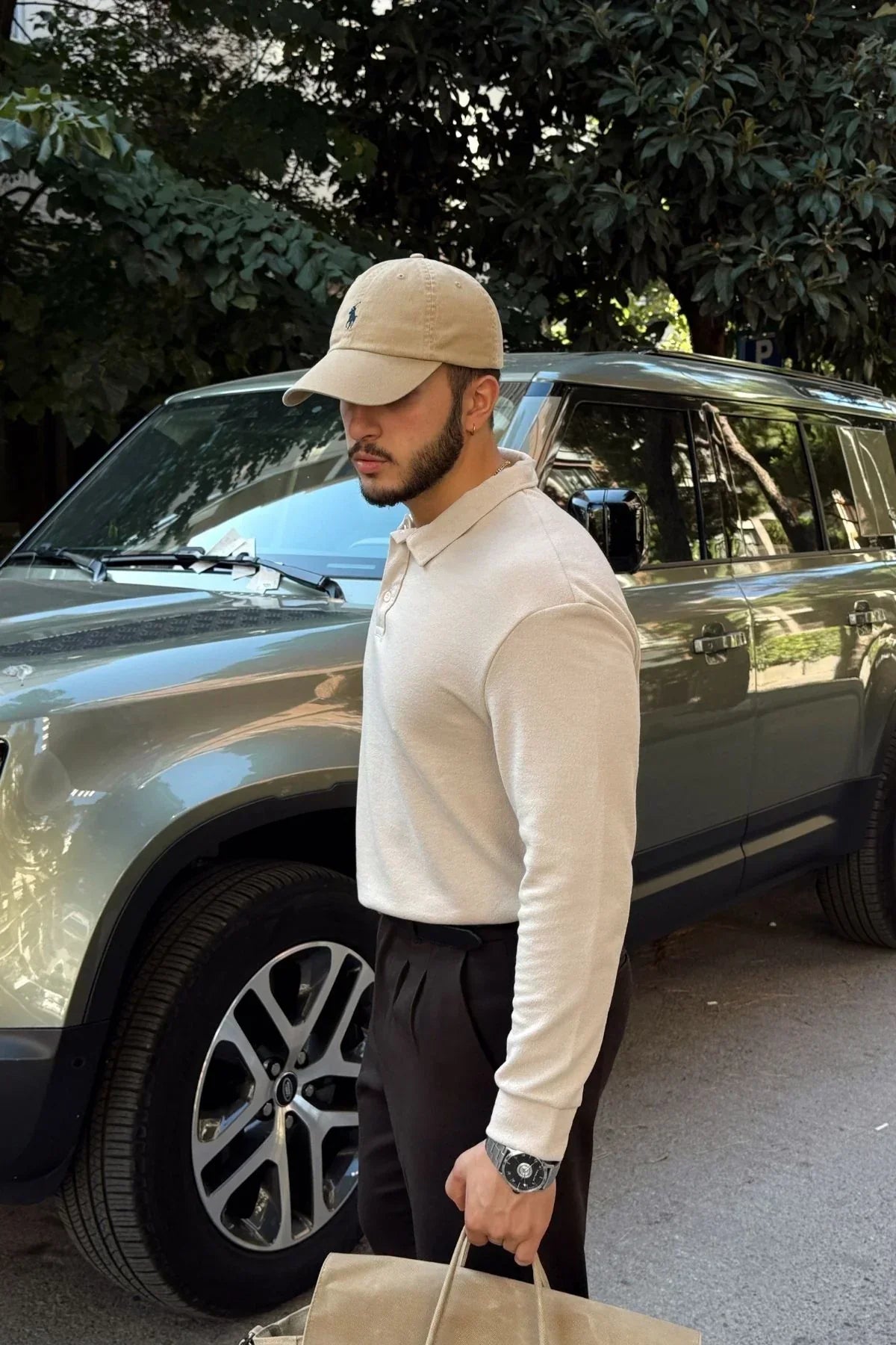 Cali Erkek Regular Fit Polo Yaka Uzun Kollu Sweatshirt Tişört - Livio Ferri