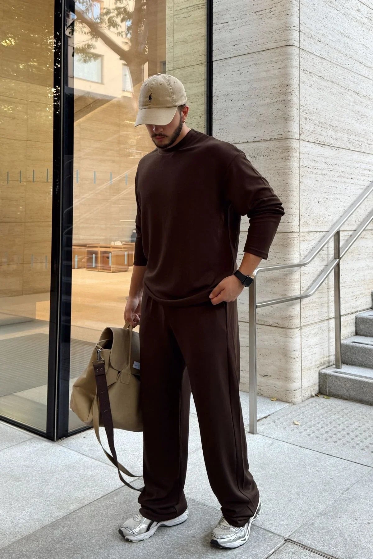 Arnik Oversize Erkek Dökümlü Soft Touch Uzun Kollu Sweatshirt Tişört - Livio Ferri