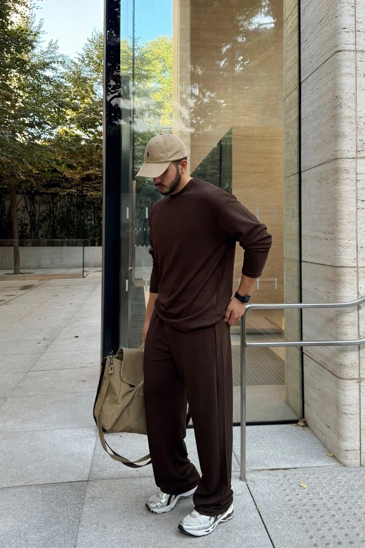 Arnik Oversize Erkek Dökümlü Soft Touch Uzun Kollu Sweatshirt Tişört - Livio Ferri