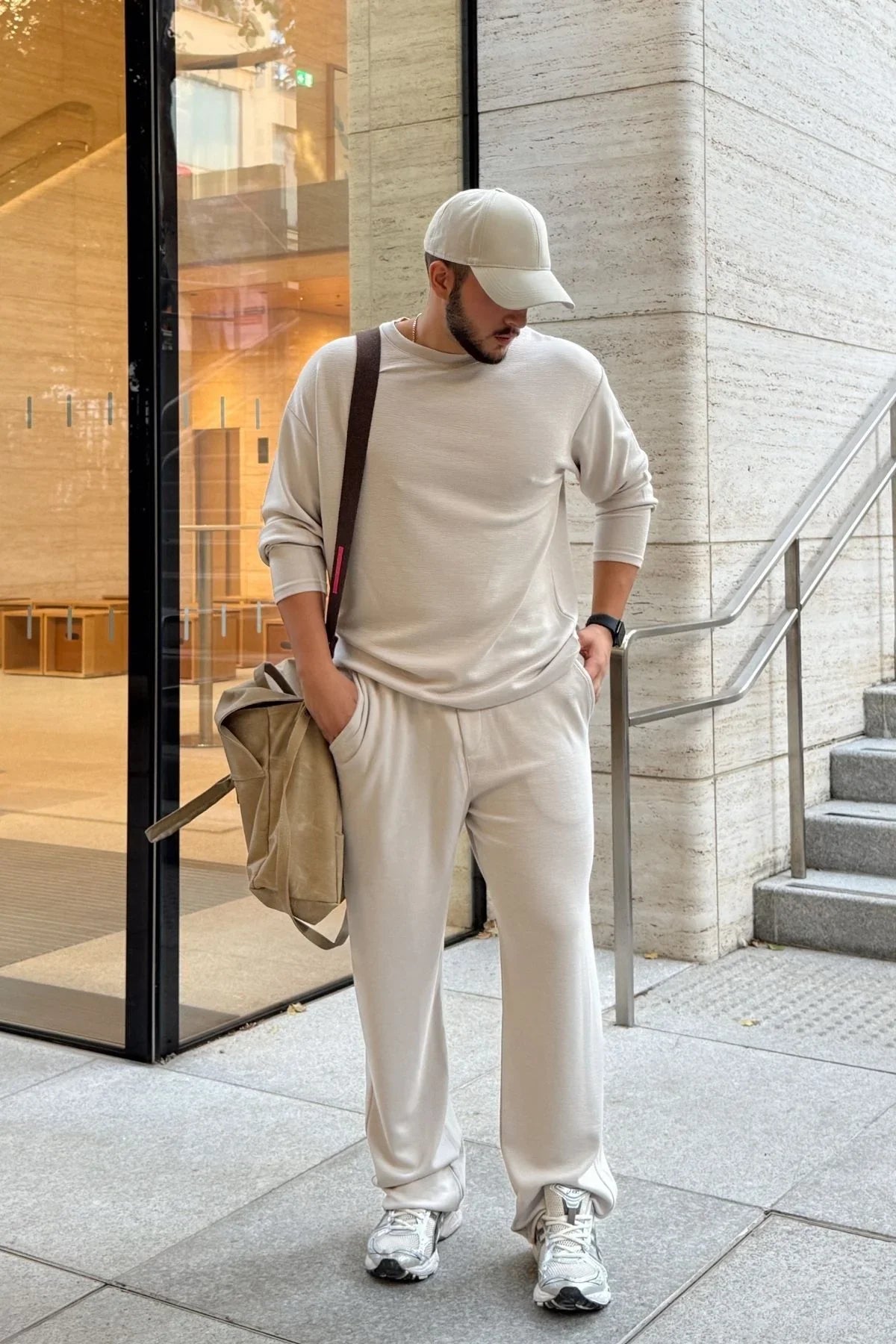 Arnik Oversize Erkek Dökümlü Soft Touch Uzun Kollu Sweatshirt Tişört - Livio Ferri