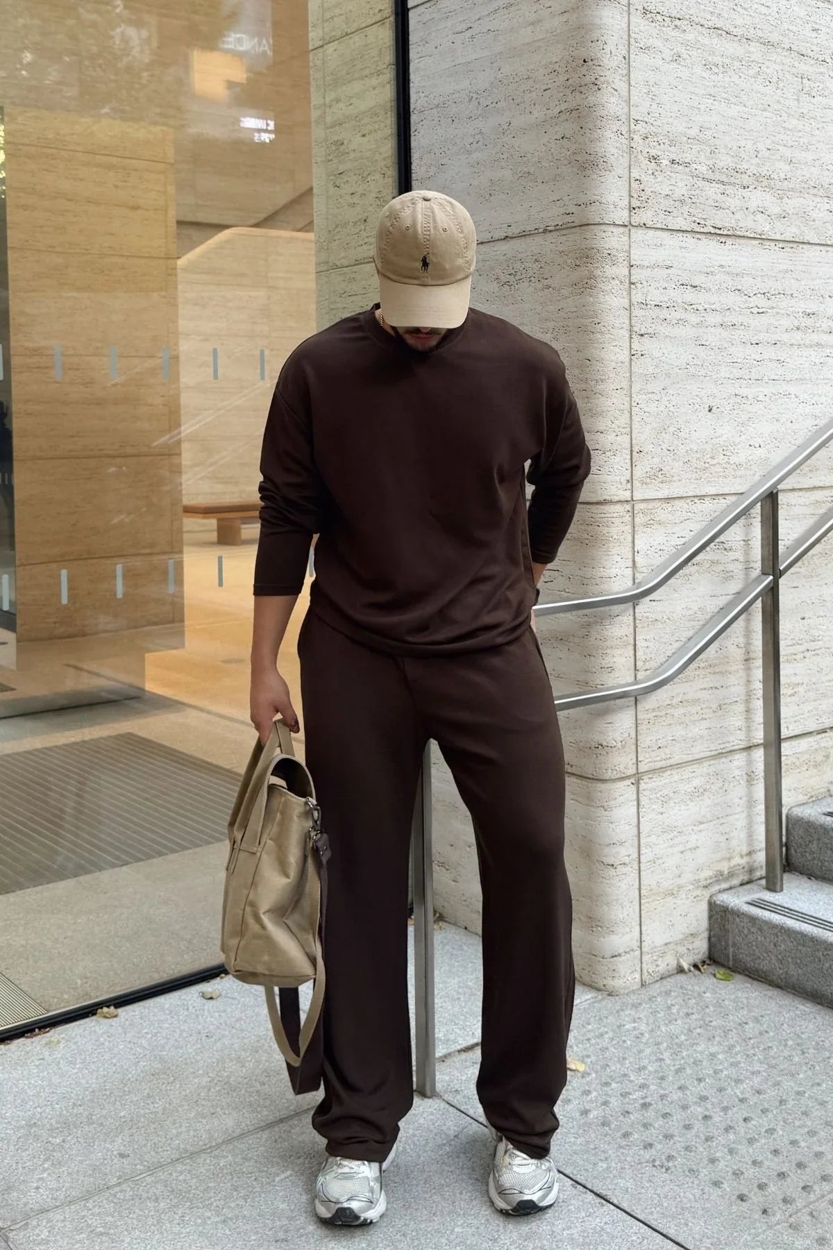 Arnik Oversize Erkek Dökümlü Soft Touch Uzun Kollu Sweatshirt Tişört - Livio Ferri