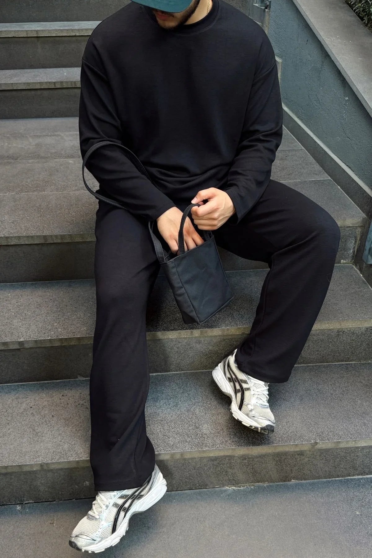 Arnik Oversize Erkek Dökümlü Soft Touch Uzun Kollu Sweatshirt Tişört - Livio Ferri