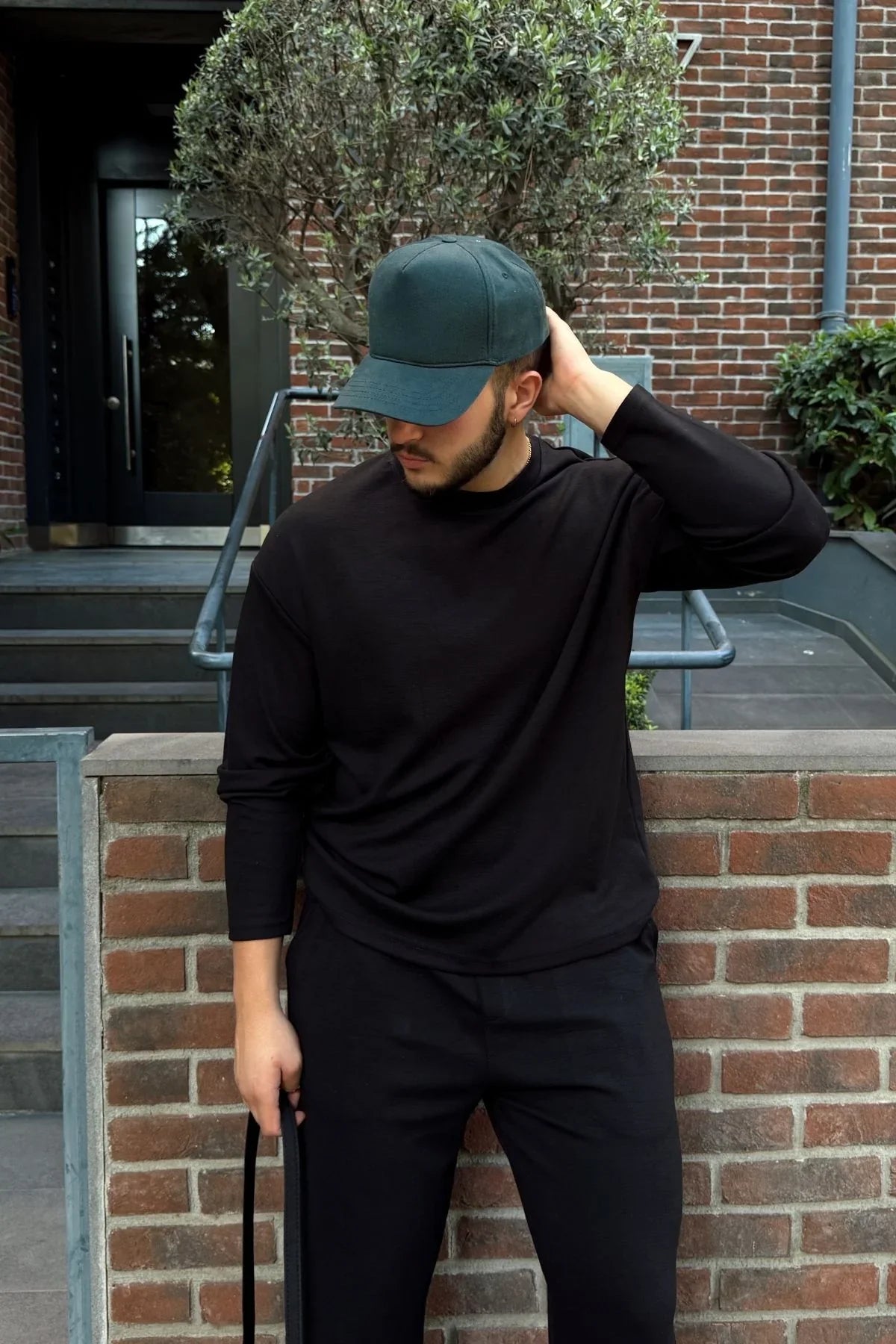 Arnik Oversize Erkek Dökümlü Soft Touch Uzun Kollu Sweatshirt Tişört - Livio Ferri